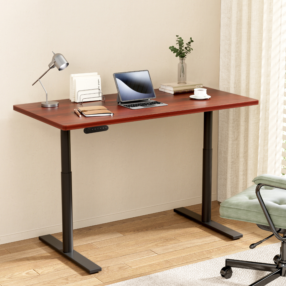 HASD-B-M10-BKDF-WADB-140-202502281050-00 Artiss Standing Desk Motorised Electric Dual Motor Walnut 140CM - Image 1