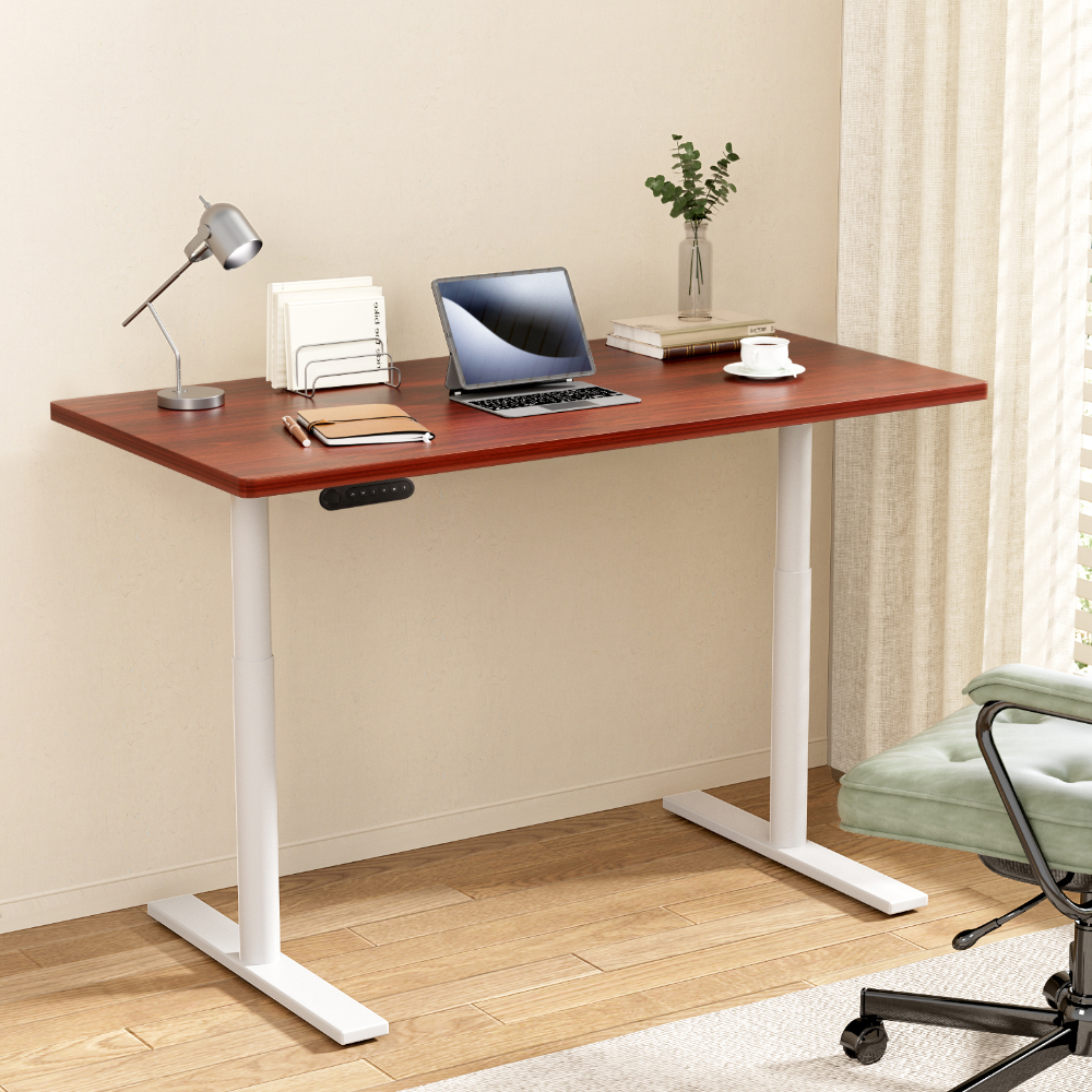HASD-B-M10-WHDF-WADB-120-202502281052-00 Artiss Standing Desk Motorised Electric Dual Motor 120CM Walnut - Image 1