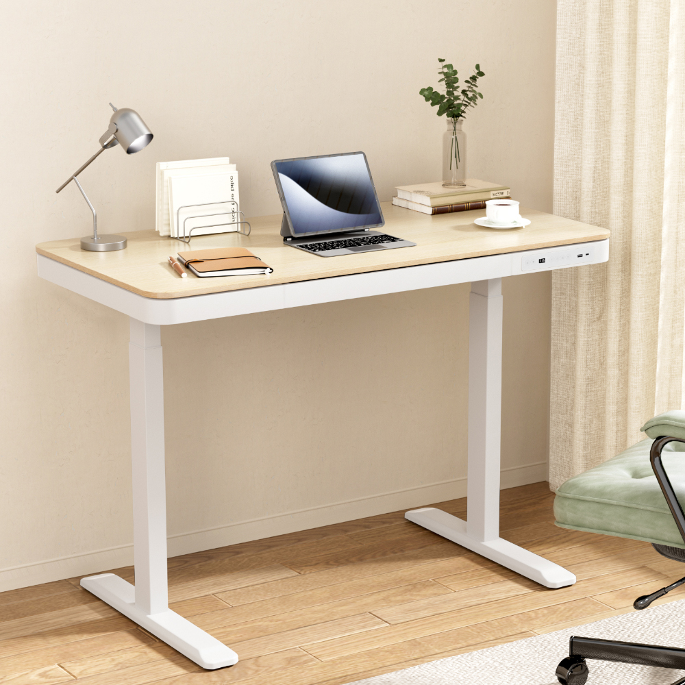 HASD-B-S08-NW-202502281054-00 Artiss Standing Desk Motorised Electric Dual Motor Draw 120CM Oak - Image 1