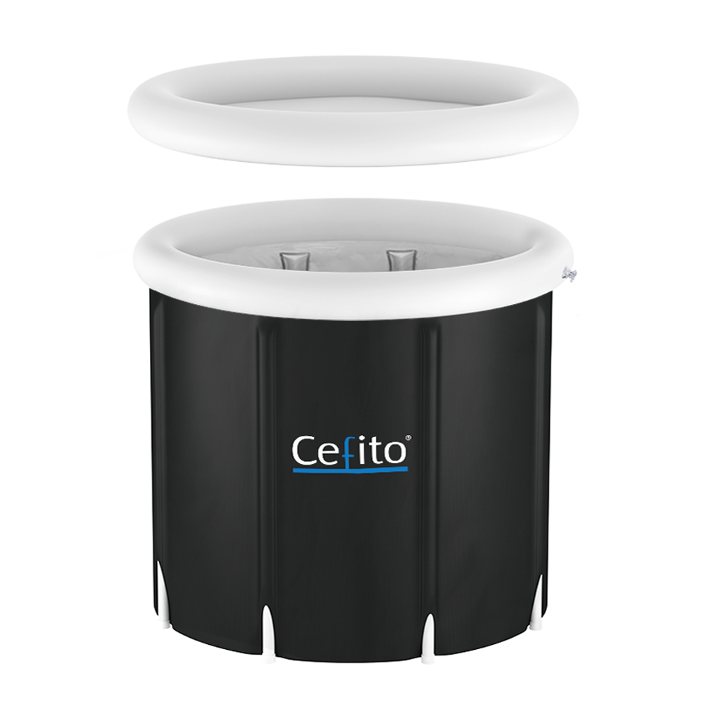 ICE-TUB-80X80-BK-139396-00 Weisshorn Portable Ice Bath Tub 80X80CM Inflatable Folding Bathtub Spa Massage - Image 1