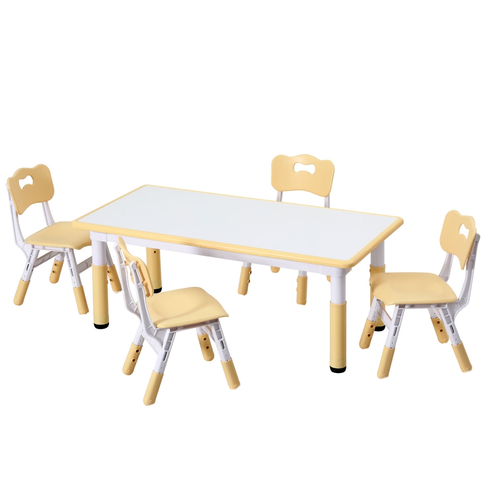 KTC-A-GRA-NAT-202504041348-00 1 Keezi Kids Table and 4 Chairs Set Graffiti - Image 1