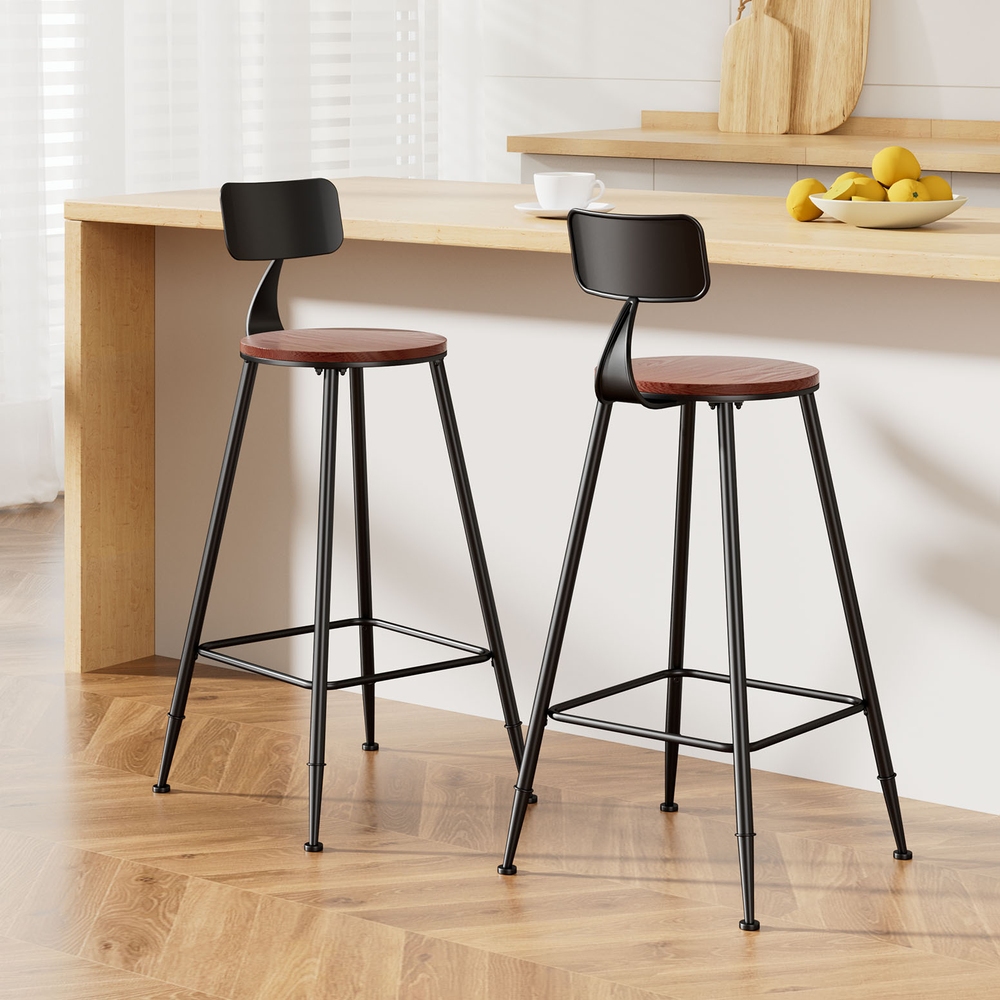 LC-BAR-CHR-ALEX-WALX2-202502281024-00 Artiss 2x Bar Stools Vintage Metal Chairs - Image 1