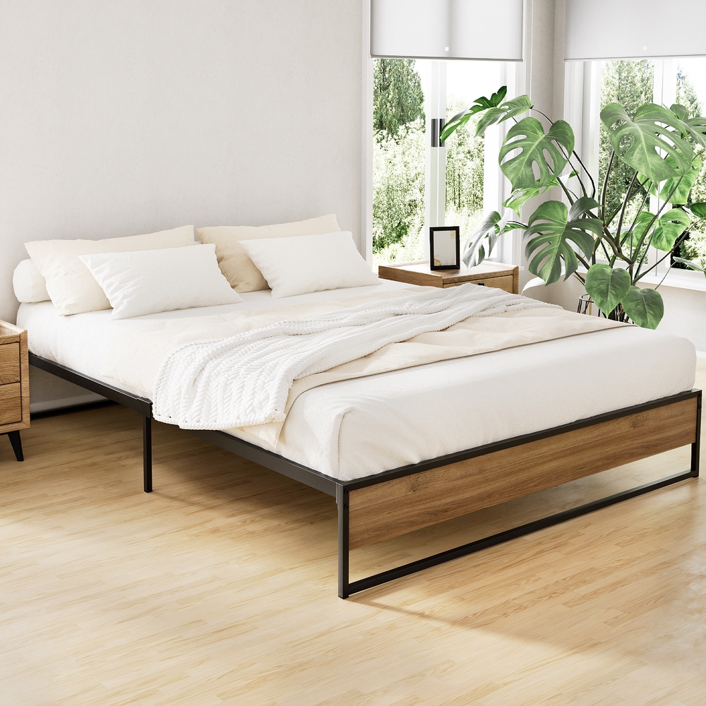 MBED-C-OSLO-Q-BK-21390-06 Artiss Bed Frame Metal Bed Frame Bed Base OSLO - Queen - Image 1