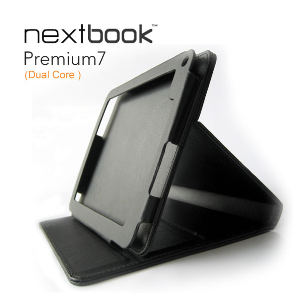 NBBNEX727KCSTANDDUL-1_5 Stand Case for Nextbook Premium7 Tablets 727KC (Dual Core) - Black - Image 1