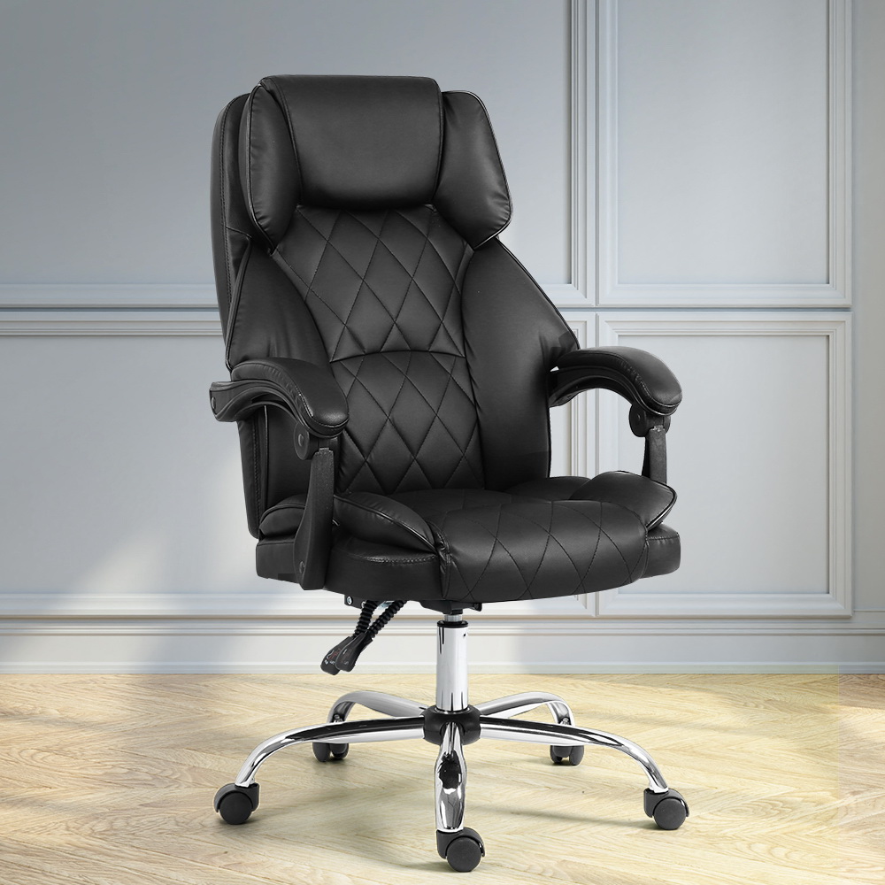 OCHAIR-G-1051-BK-47398-06 Artiss Executive Office Chair Leather Recliner Black - Image 1