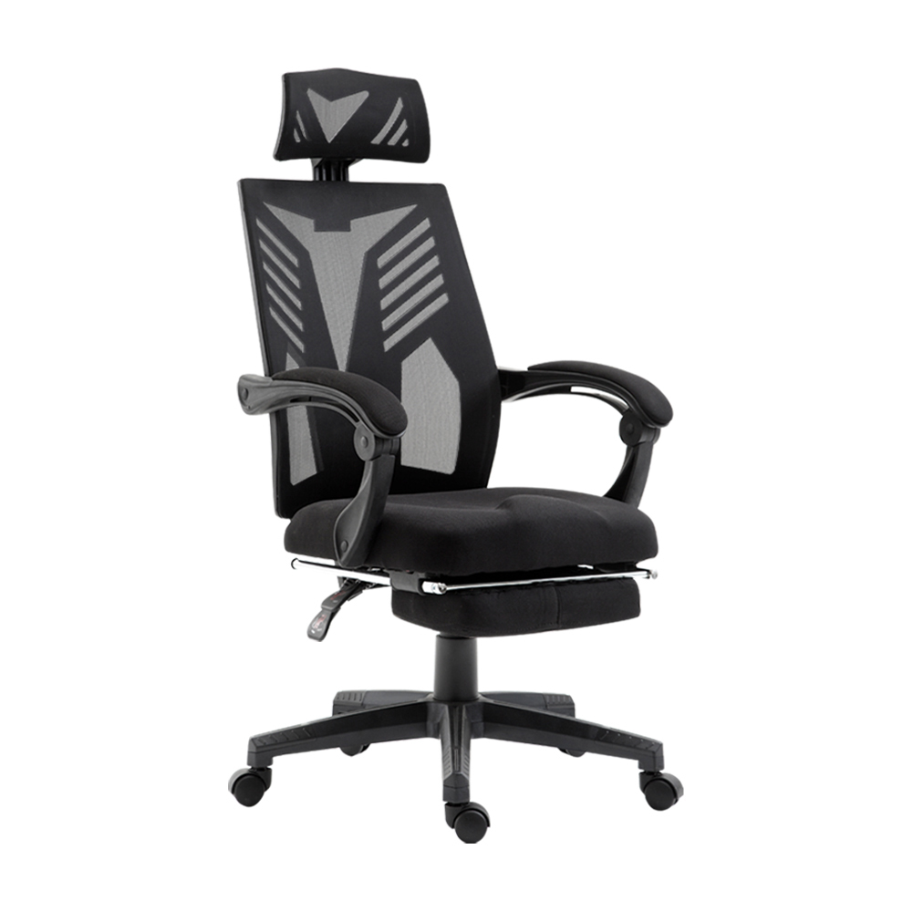 OCHAIR-H-878-ABK-21043-00 Artiss Mesh Office Chair Recliner Black - Image 1
