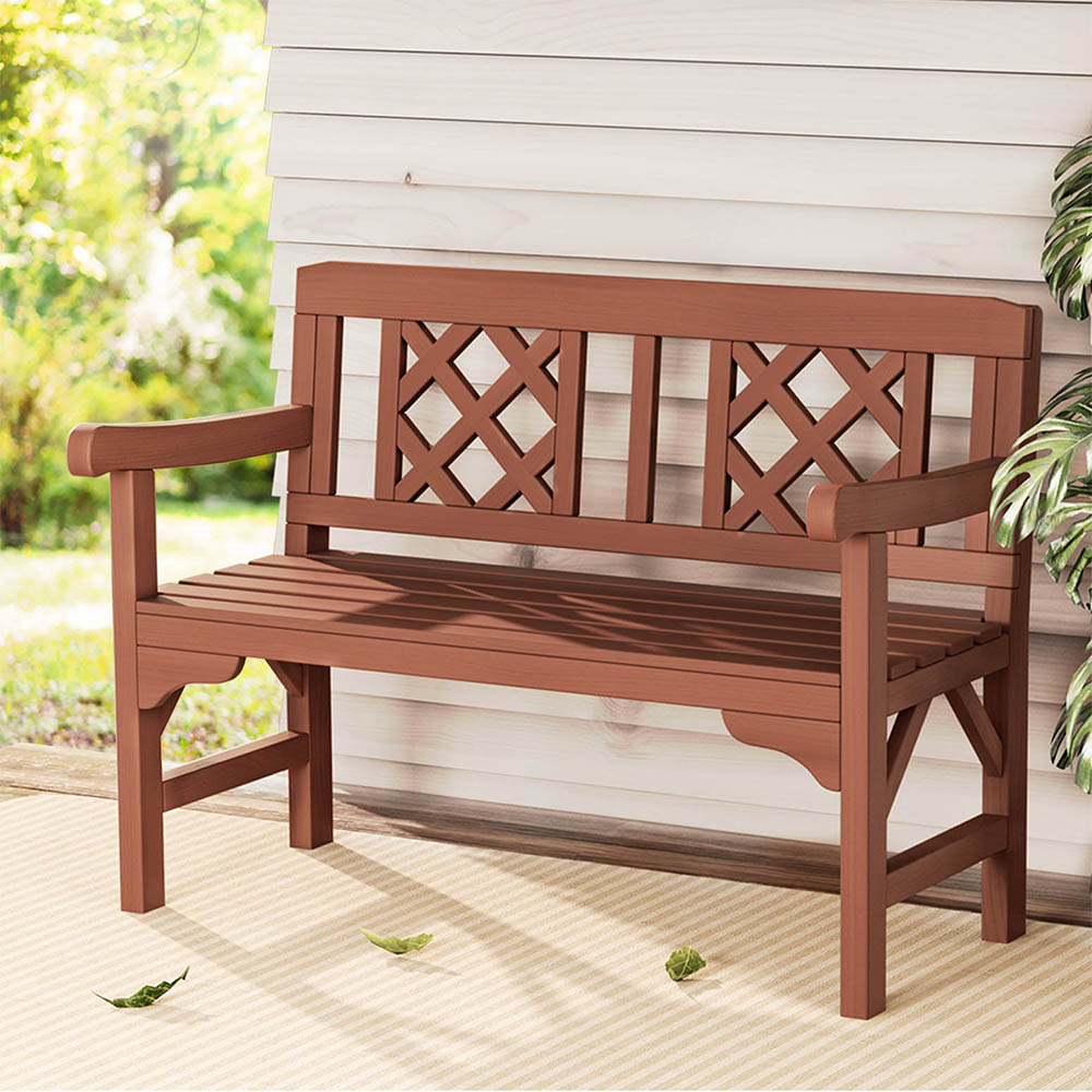 ODF-BENCH-2SEAT-NTL-202502281610-00 Gardeon Outdoor Garden Bench Wooden Chair 2 Seat Patio Furniture Lounge Natural - Image 1
