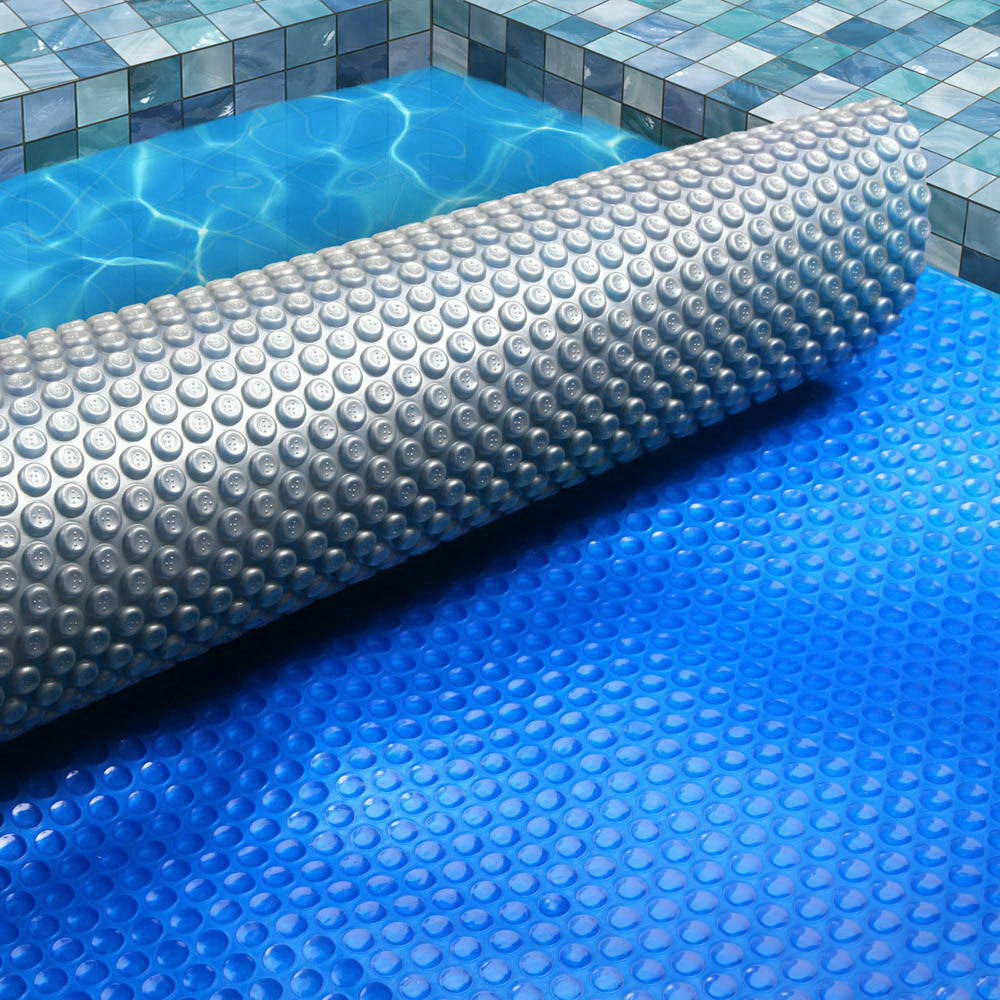 PC-80X42-M-DX-BL-14376-06 Aquabuddy Pool Cover 8x4.2m 400 Micron Swimming Pool Solar Blanket Blue Silver - Image 1