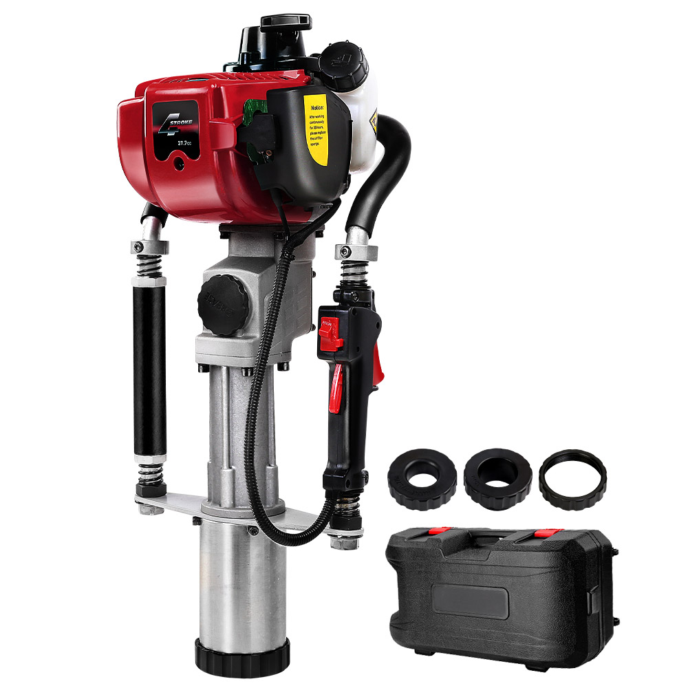 PD-TE-4S-RD-00 Giantz Petrol Post Driver 38CC 4-Stroke Rammer Pile Star Picket Fence Hole Drive Red - Image 1