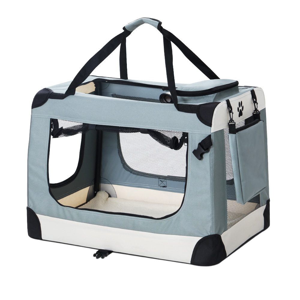 PET-CARRIER-2XL-BL-00 i.Pet Pet Carrier Soft Crate Dog Cat Travel 90x61CM Portable Foldable Car 2XL - Image 1