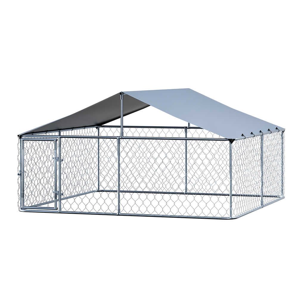 PET-DOG-CAGE-3X3-AB-173371-00 i.Pet Dog Kennel Large House XXL Pet Run Cage Puppy Outdoor Enclosure With Roof - Image 1