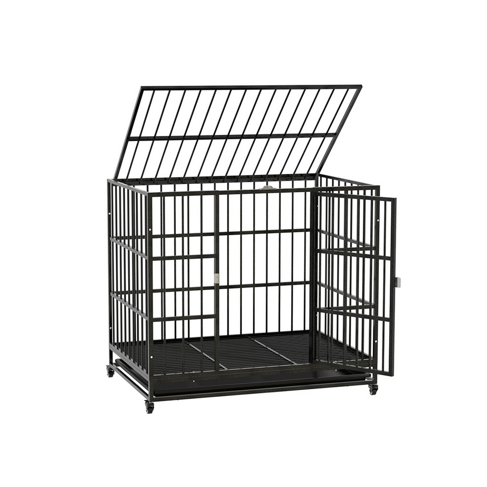 PET-DOG-CAGE-95-189524-00 i.Pet Dog Cage Crate Large Puppy Cat Anti-Bite Pet Kennel Wheels w/Tray Metal - Image 1