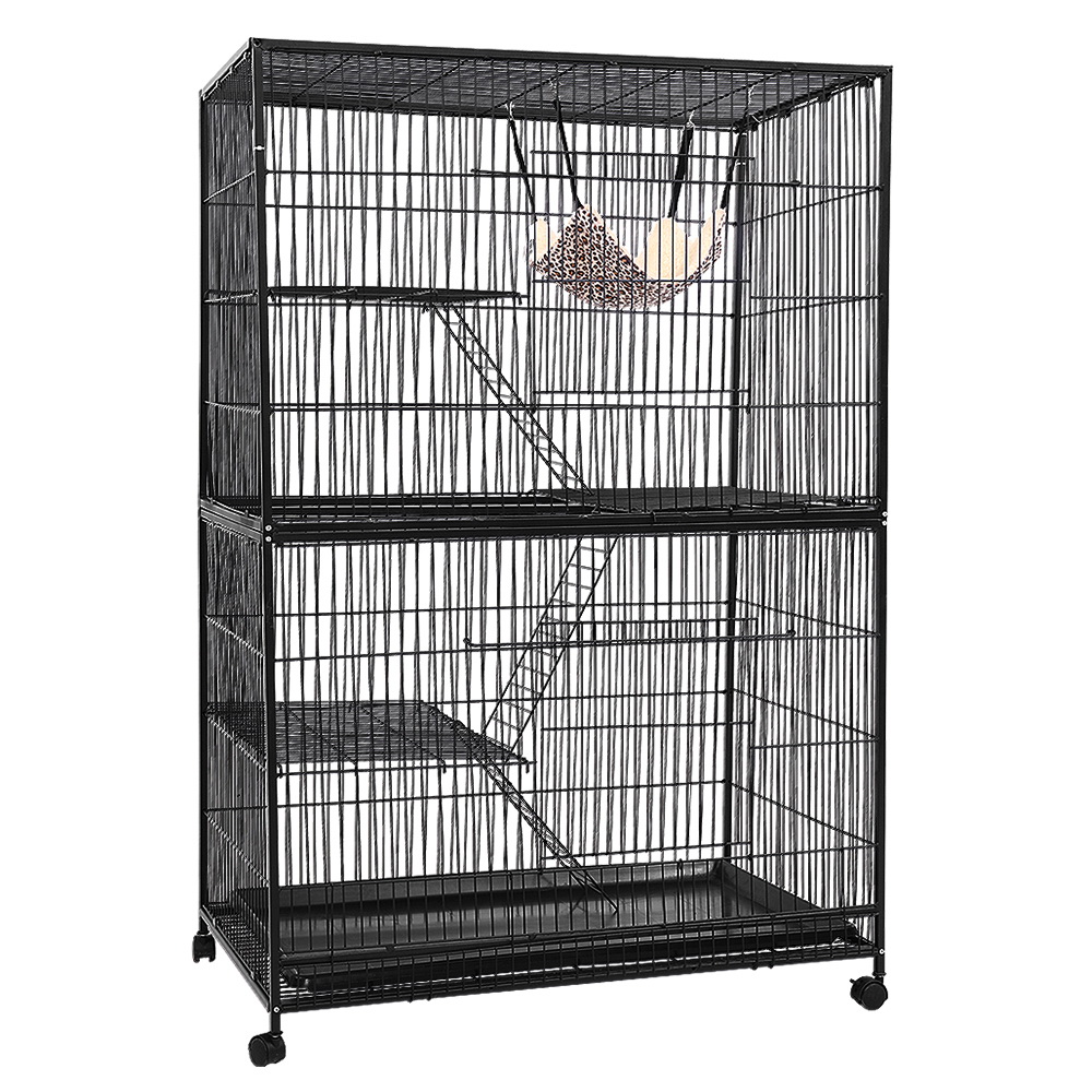 PET-FERRETCAGE-H140-00 i.Pet Rabbit Cage 142cm Hutch 4 Level Bird Guinea Pig Ferret - Image 1