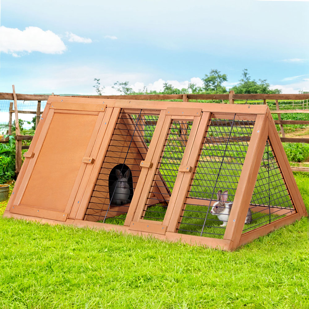 PET-GT-CAGE-R005-2958-07 i.Pet Rabbit Hutch Chicken Coop 119cm x 51cm x 44cm Chicken Coop Large Run Wooden Cage Outdoor - Image 1