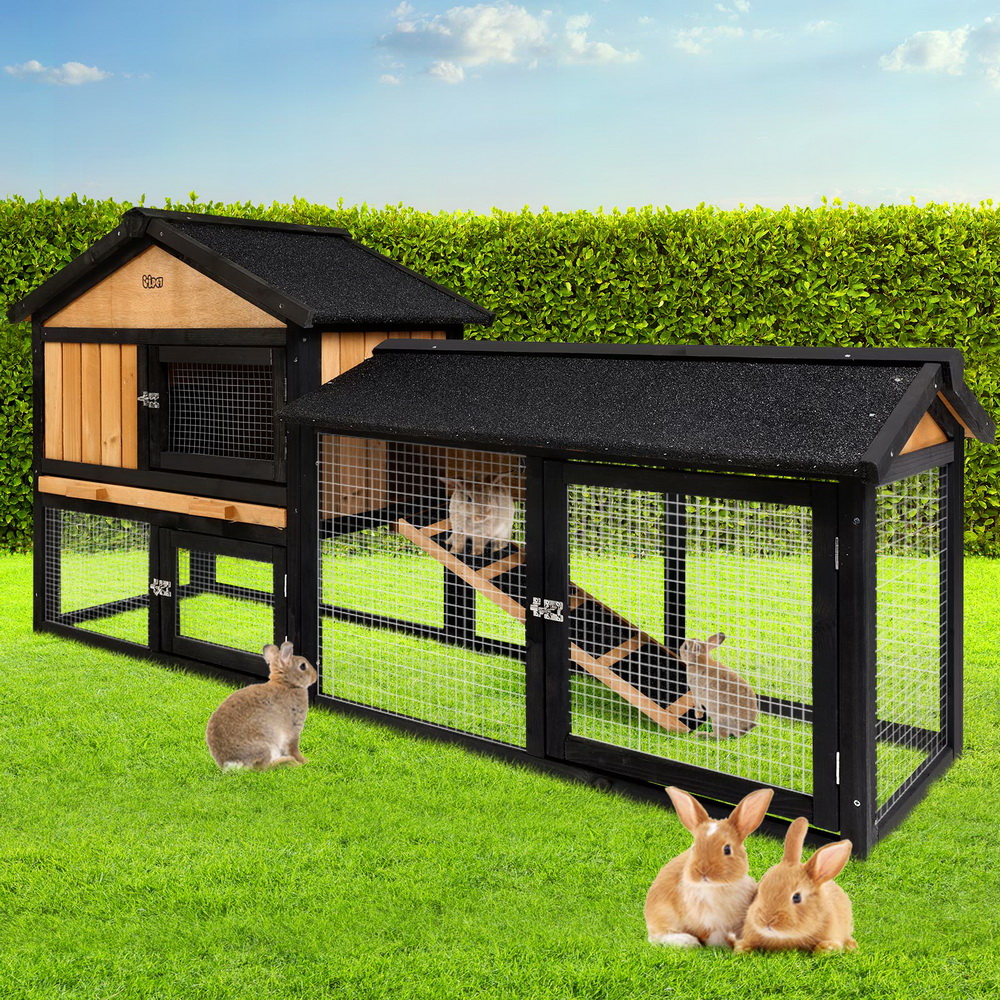 PET-GT-R036L-180-202502281812-00 i.Pet Chicken Coop Rabbit Hutch 165cm x 43cm x 86cm Chicken Coop Large Run House Cage Wooden Outdoor - Image 1