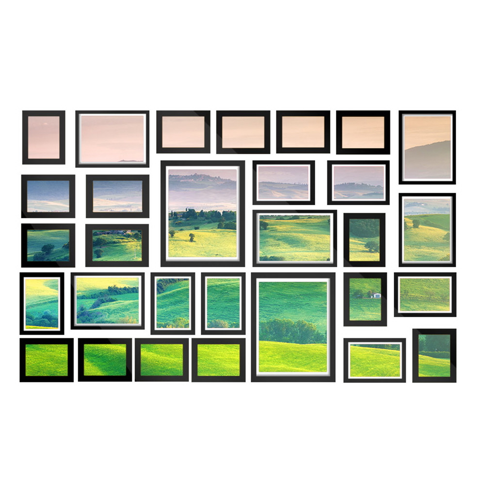 PFS-30C-BK-00 Artiss Photo Frames Art Holder 30PCS 8x10" 5x7" 4x6" 3.5x5" Black - Image 1
