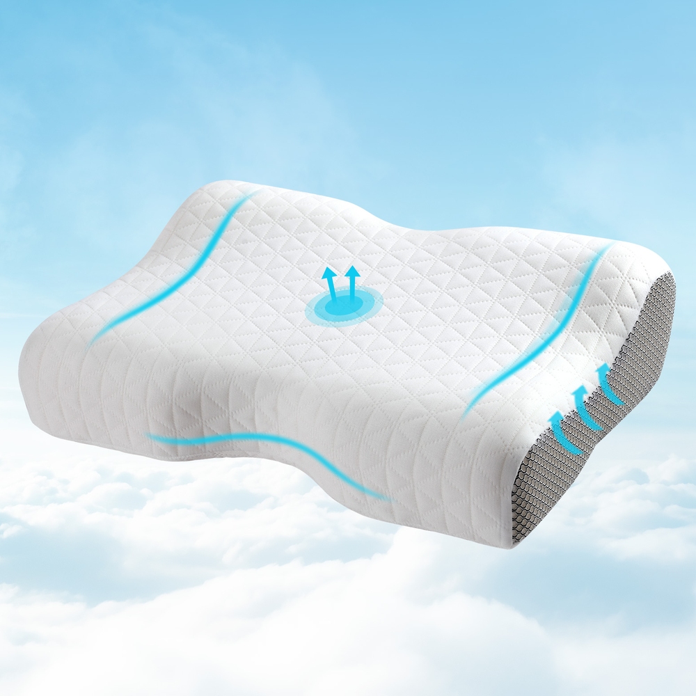 PILLOW-PU05-WH-172464-06 Giselle Memory Foam Pillow Contour Neck - Image 1