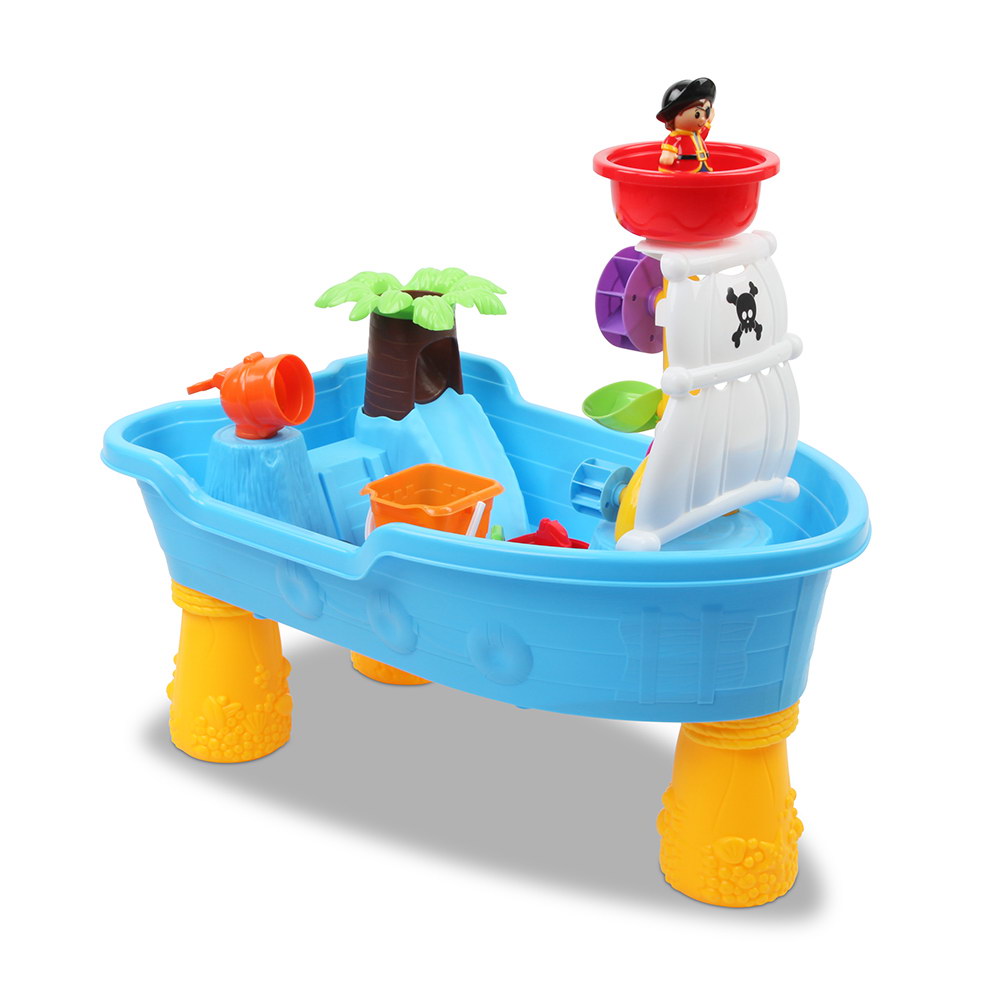 PLAY-PIRATE-BU-00 Keezi Kids Sandpit Pretend Play Set Sand Water Table Outdoor Beach Toy Children - Image 1