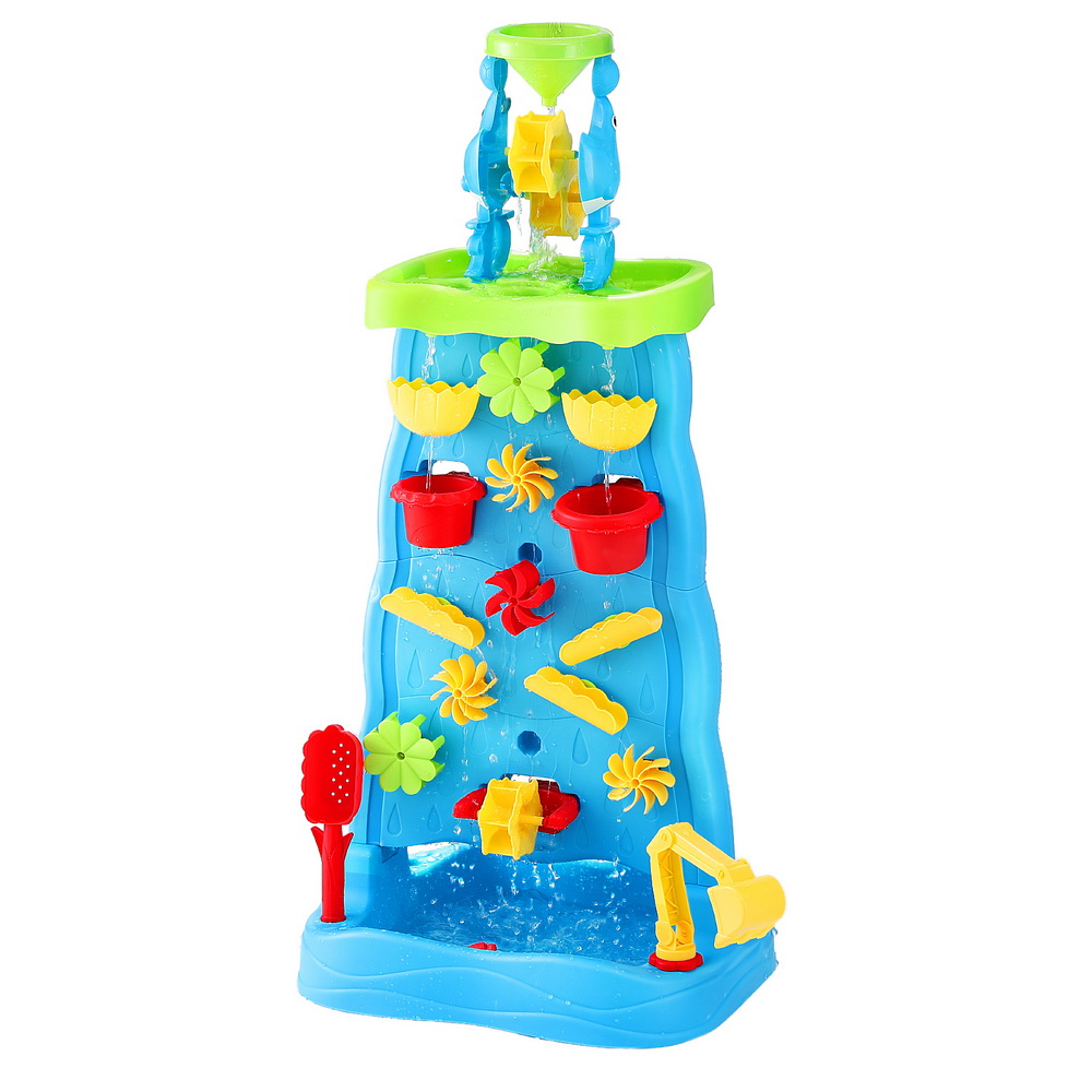 PLAY-WATER-DLWALL-BU-202506271044-00 Keezi Kids Sand and Water Table Waterfall Wall Sandpit Toys Beach Shovel - Image 1