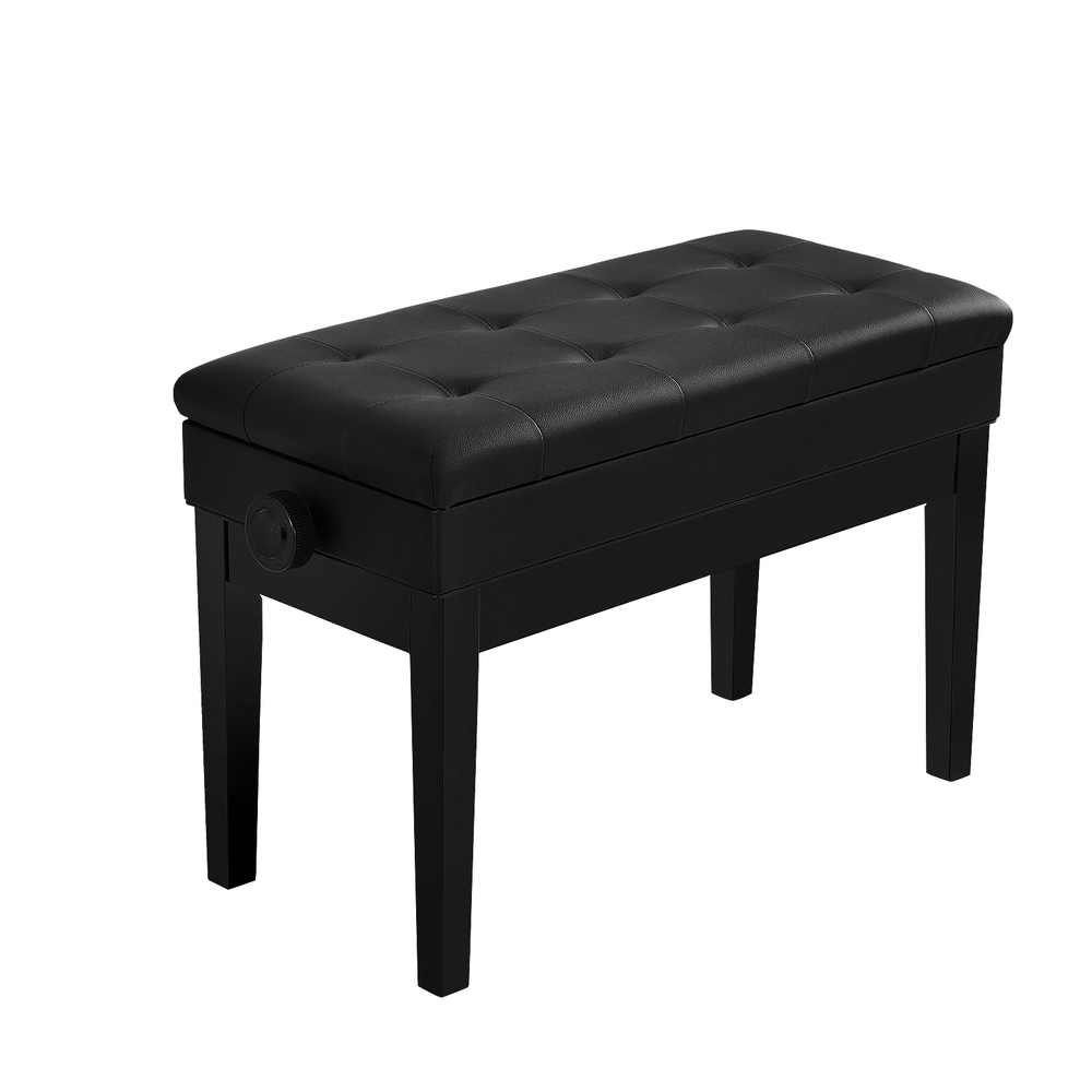 PSTOL-STR-75-BK-159214-00 Alpha Piano Bench Stool Adjustable Height Keyboard Seat - Image 1