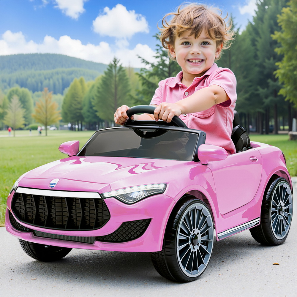 RCAR-MASRT-S-PK-13926-07 Rigo Kids Electric Ride On Car Toys Cars Headlight Music Remote Control 12V Pink - Image 1