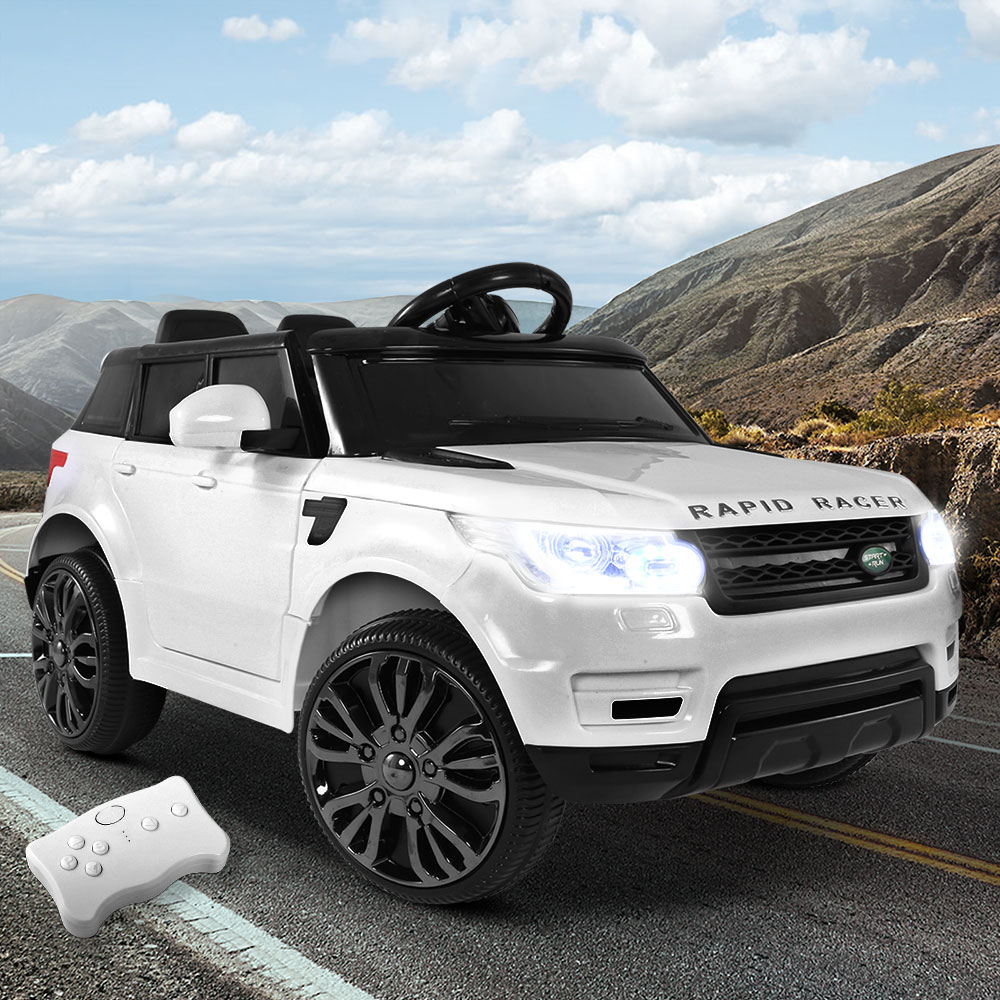 RCAR-RANGEROVER-WH-7594-07 Rigo Kids Electric Ride On Car SUV Range Rover-inspired Cars Remote 12V White - Image 1