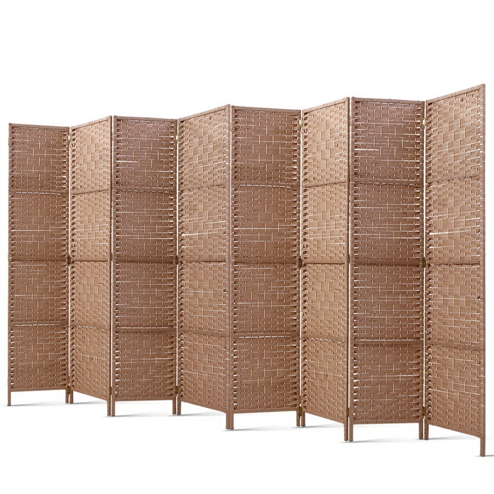 RD-C-8001-8P-NT-202502281408-07 Artiss 8 Panel Room Divider Screen 326x170cm Woven Natural - Image 1