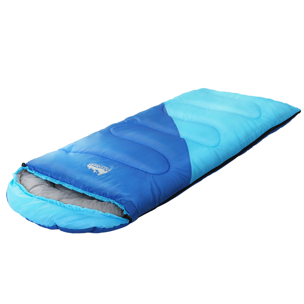 SB-CHILD-L-BL-67900-00 Weisshorn Sleeping Bag Kids Single 172cm Thermal Camping Hiking Blue - Image 1