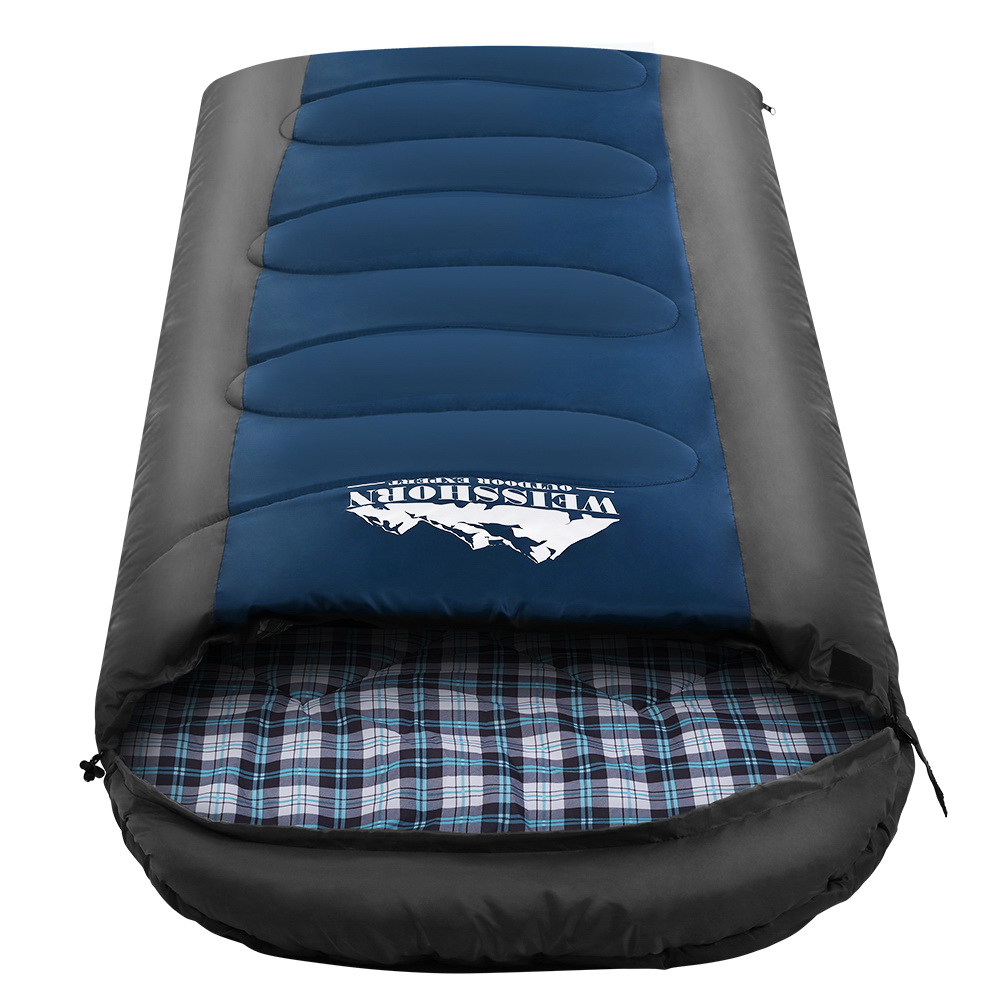 SB-ENV-S-80-NA-00 Weisshorn Sleeping Bag Single Thermal Camping Hiking Tent Blue -20°C - Image 1