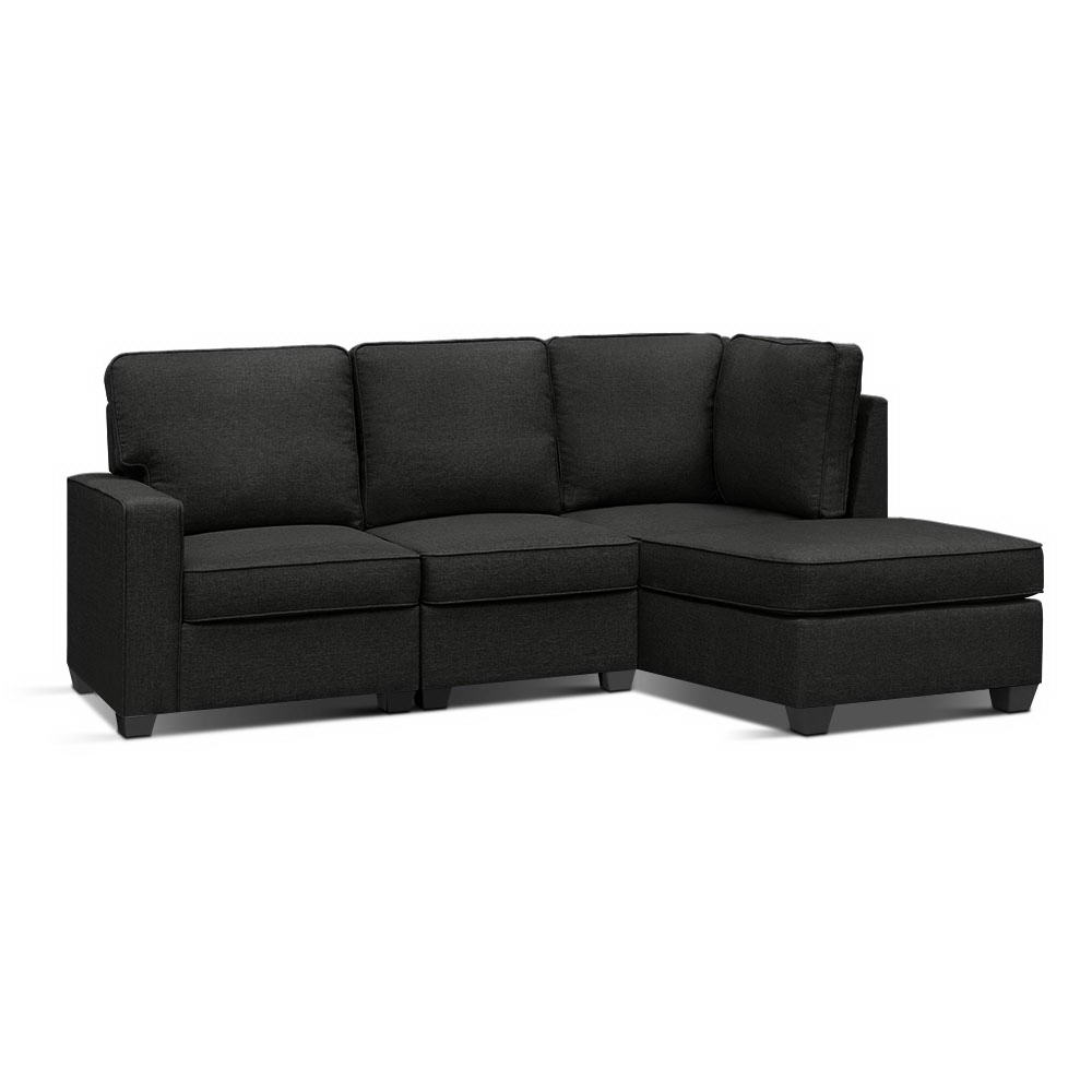 SBED-C-EP05-DA-GY-ABCE-00 Artiss Modular Sofa Chaise Set 4-seater Dark Grey - Image 1