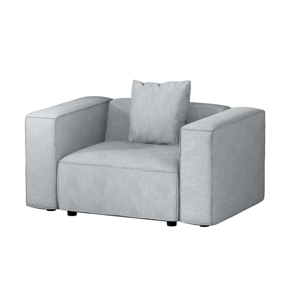 SBED-E-FA-02-GY-AB-159208-00 Artiss Modular Sofa Chaise Set 1-Seater Grey - Image 1