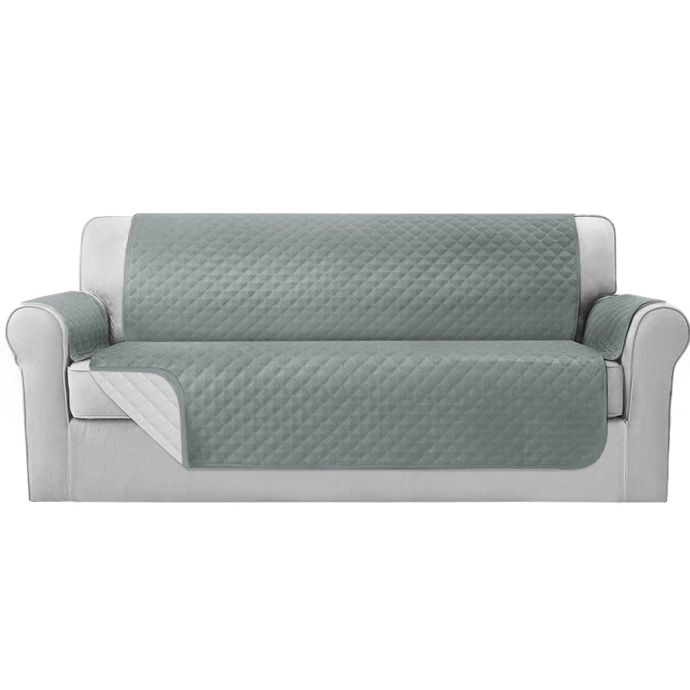 SCOVER-PAD-WP-4-GY-00 Artiss Sofa Cover Couch Covers 4 Seater 100% Water Resistant Grey - Image 1
