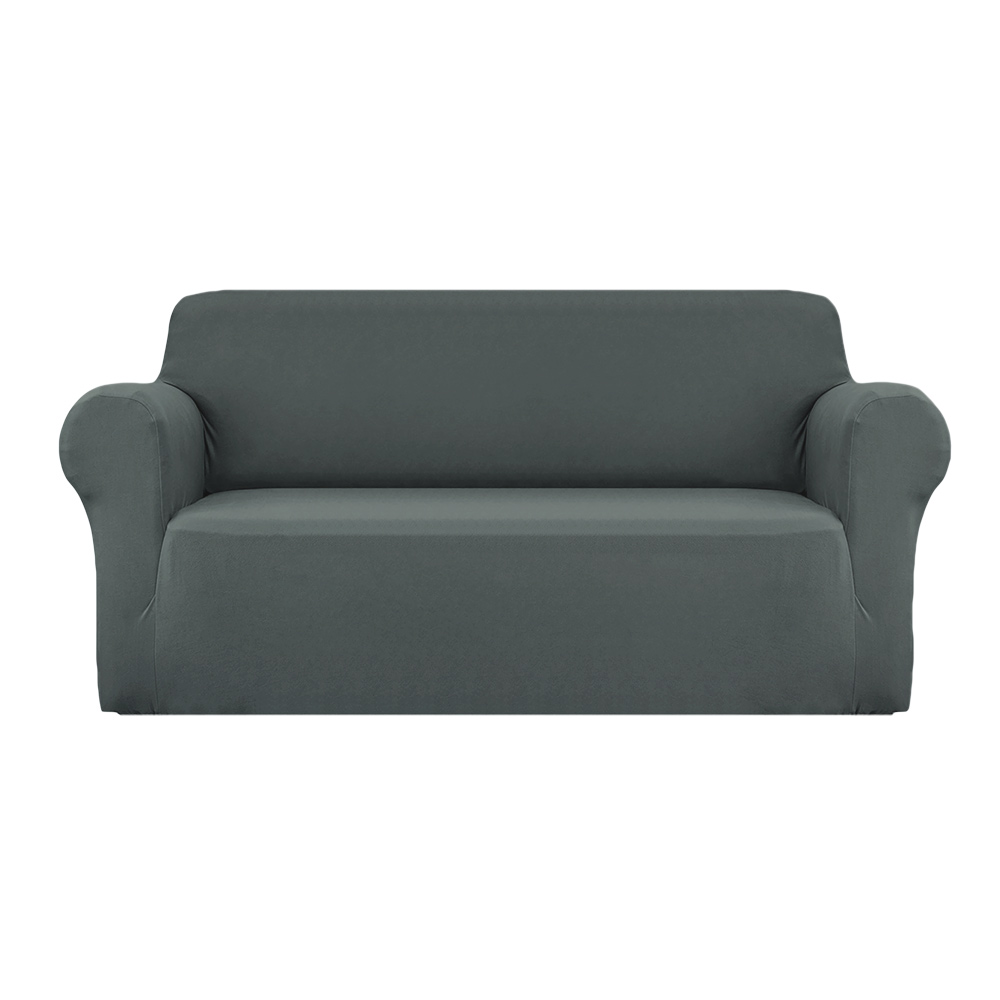 SCOVER-ST-3-GY-00 Artiss Sofa Cover Couch Covers 3 Seater Stretch Grey - Image 1