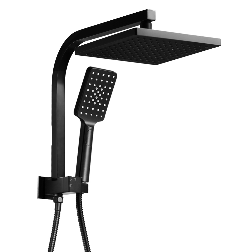 SHOWER-A2-SQ-8-BK-16308-00 Cefito 8'' Rain Shower Head Set Handheld Square High Pressure Black - Image 1