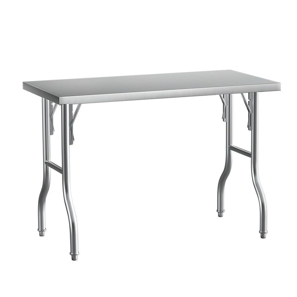 SSKB-430S-FLD-48-183413-00 Cefito Stainless Steel Kitchen Benches Work Bench Food Foldable 430 - Image 1