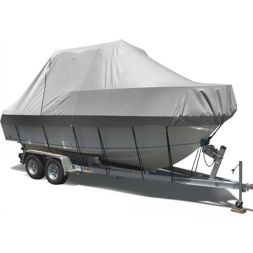 TJBC-1921-GR-9877-00 Seamanship Boat Cover 19-21ft Trailerable Jumbo Marine Grade Heavy Duty Grey - Image 1