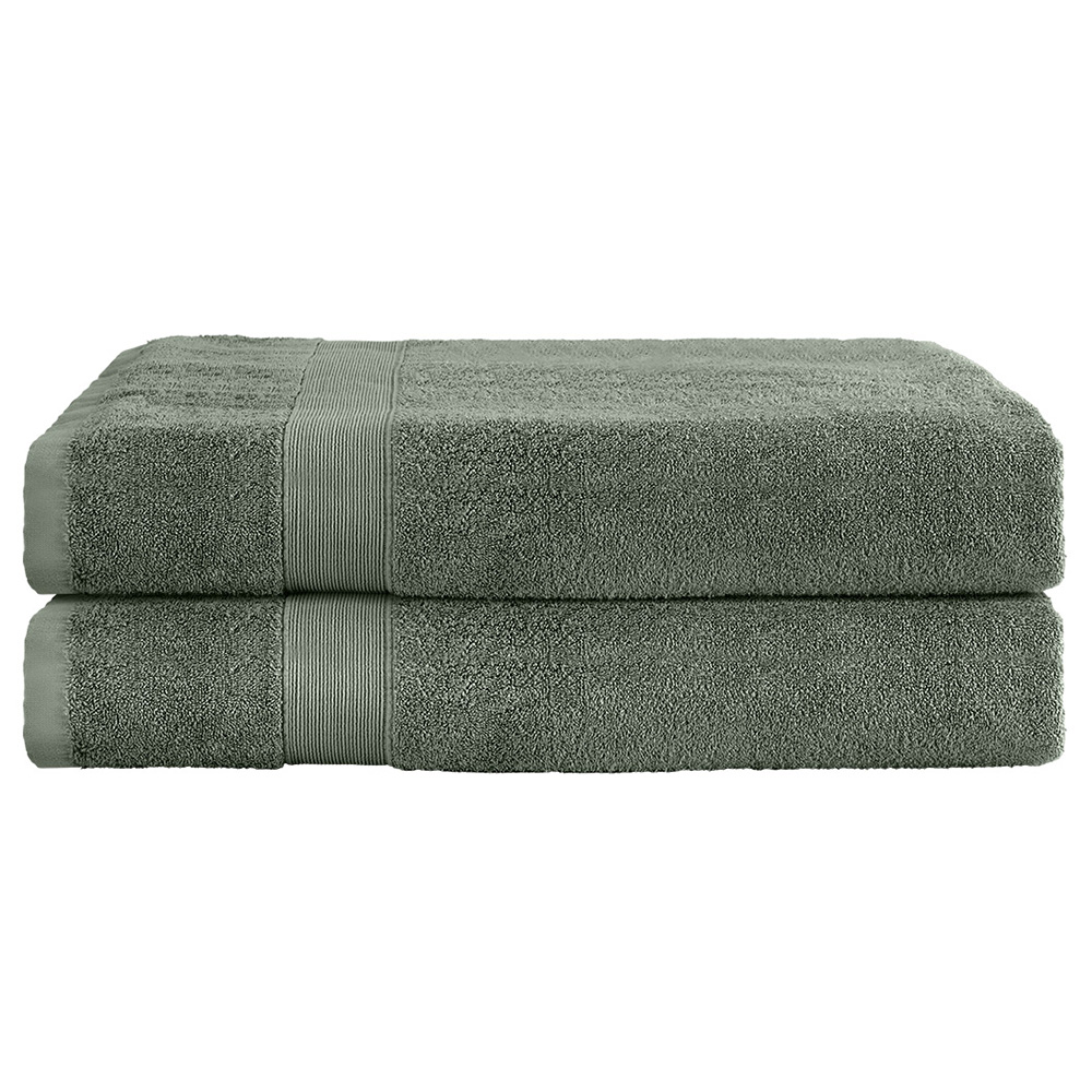 TOWEL-D-180-L-GN-183798-00 2 Pack Bath Sheets Set Cotton Extra Large Towel Green - Image 1