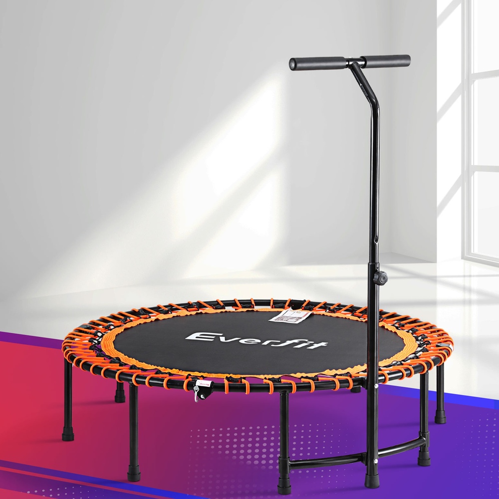 TRAMPO-D-FOLD48-R-OR-202502251152-07 Everfit 48inch Fitness Foldable Trampoline Jumping Rebounder Home Gym Handrail - Image 1