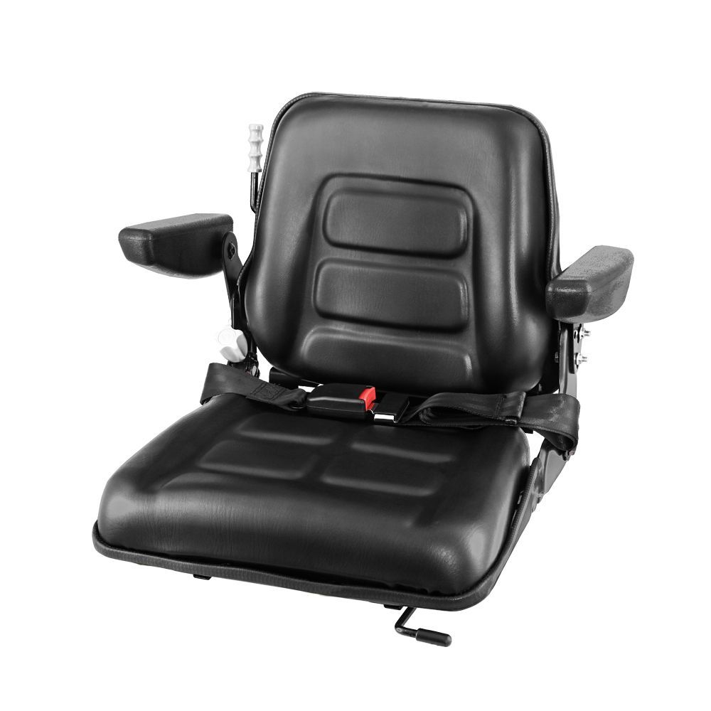 TS-FORKLIFT-B163ARM-BK-00 Giantz Tractor Seat Forklift Excavator Universal Suspension Armrest Truck Chair - Image 1