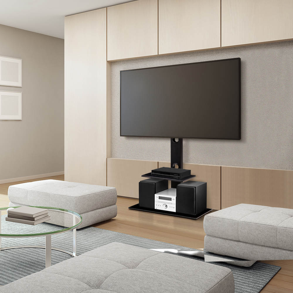 TV-MOUN-S01-BK-12759-08 Artiss TV Stand Mount Bracket for 32"-70" LED LCD 2 Tiers Storage Floor Shelf - Image 1