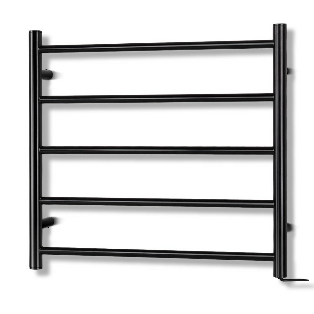 TW-C-WALL-5-BK-00 Devanti Electric Heated Towel Rail Rack 5 Bars Wall Mounted Clothes Dry Warmer - Image 1