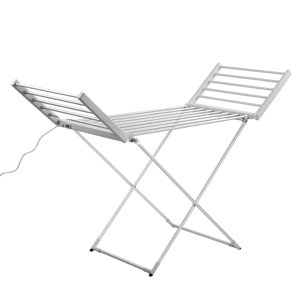 TW-C-Y-ALUM-00 Devanti Electric Heated Towel Rail Rack 18 Bars Freestanding Clothes Dry Warmer - Image 1