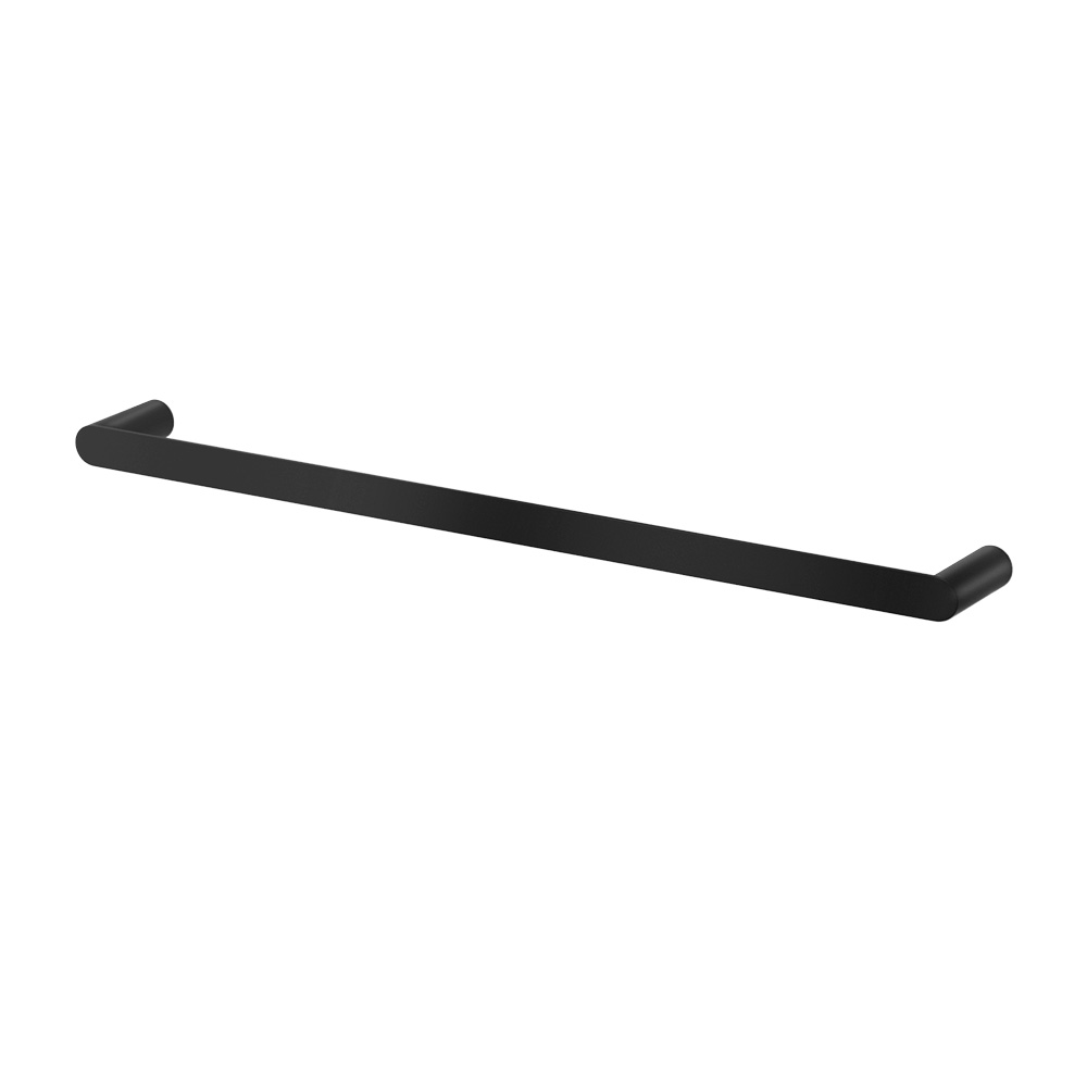 TW-E-WALL-SR-BK-143802-00 Towel Rail Rack Holder Single 600mm Wall Mounted Stainless Steel Black - Image 1