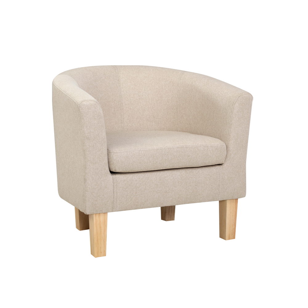 UPHO-B-TUB02-BG-202502281218-07 Artiss Armchair Tub Chair Beige Abby - Image 1