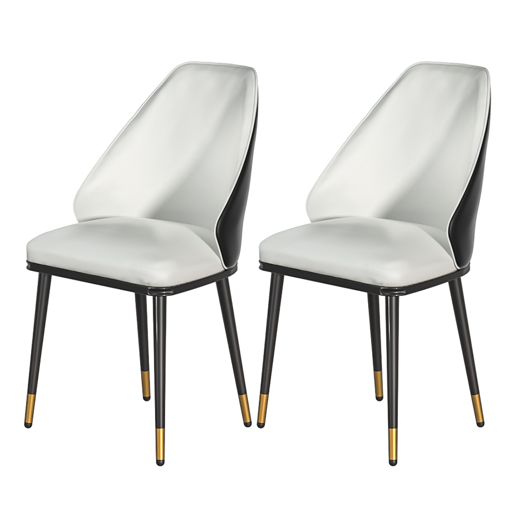 UPHO-C-DIN-01-PU-WHX2-202502281140-07 Artiss Dining Chairs Set of 2 Leather Seat Beige and Black - Image 1