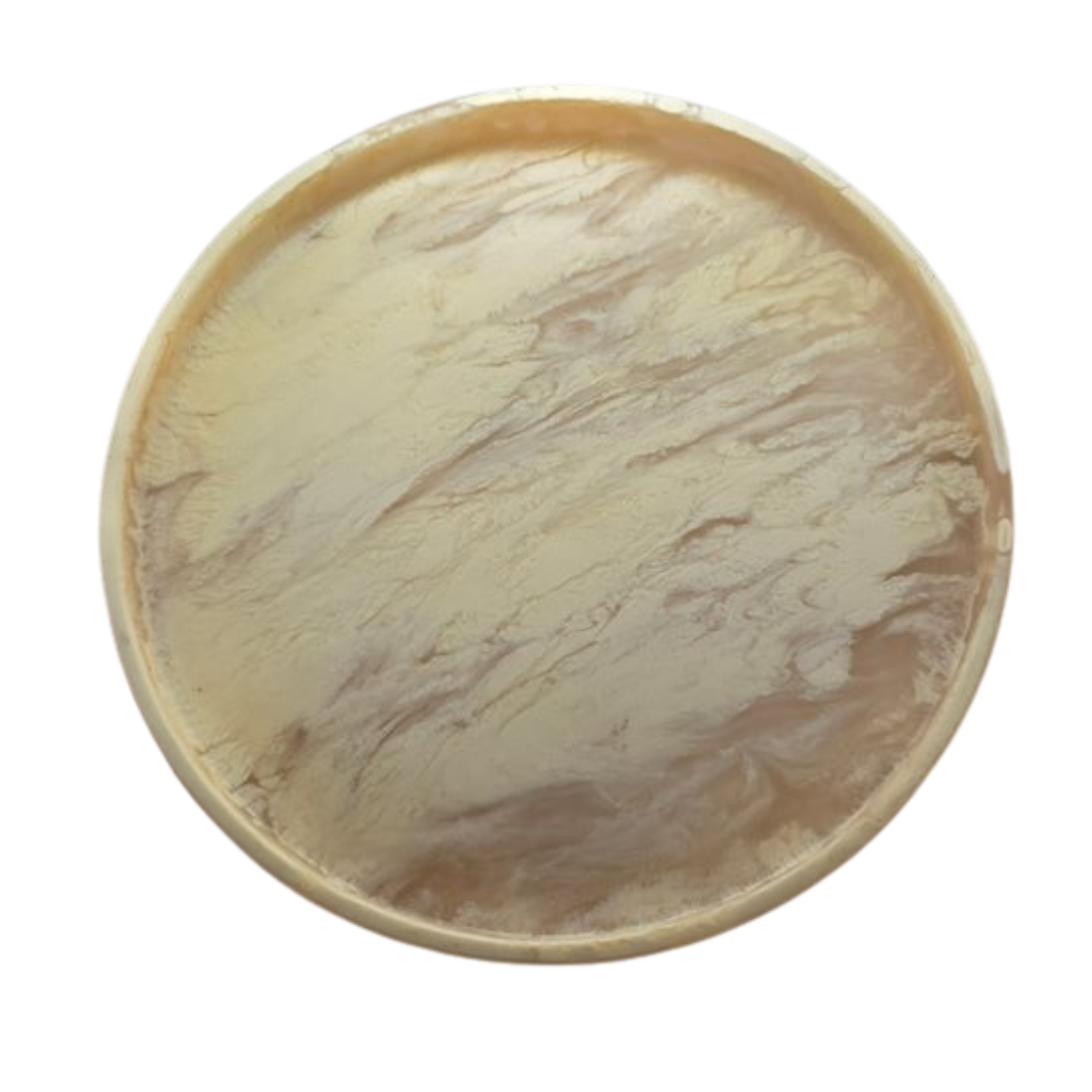 V1026-KLCFR2719WH-202507031640-00 Off-White Resin Serving Tray - Decorative & Food-Safe Display Tray - Image 1