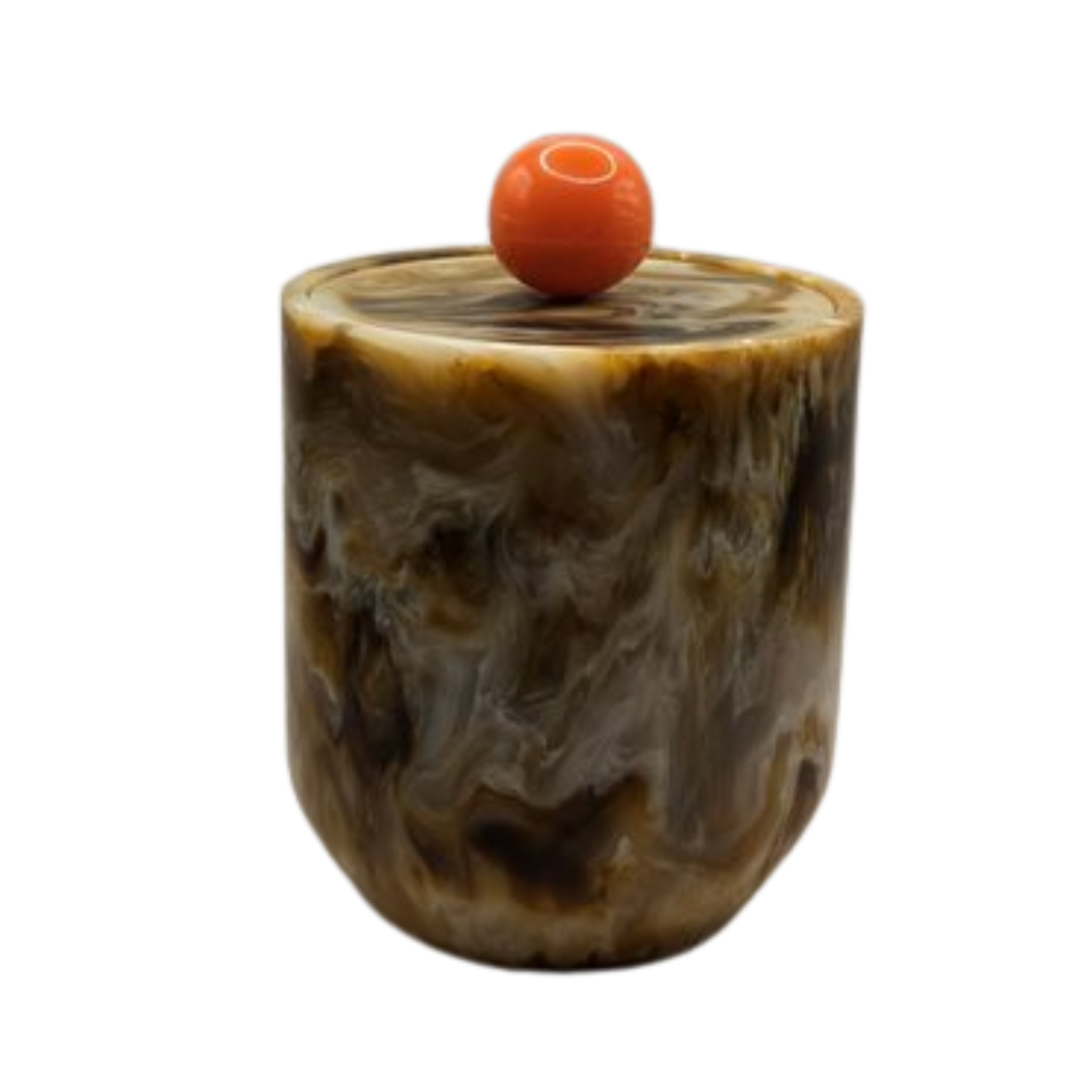 V1026-KLCFR2740-202507031635-00 Toffee Resin & Stainless Steel Ice Bucket - Image 1