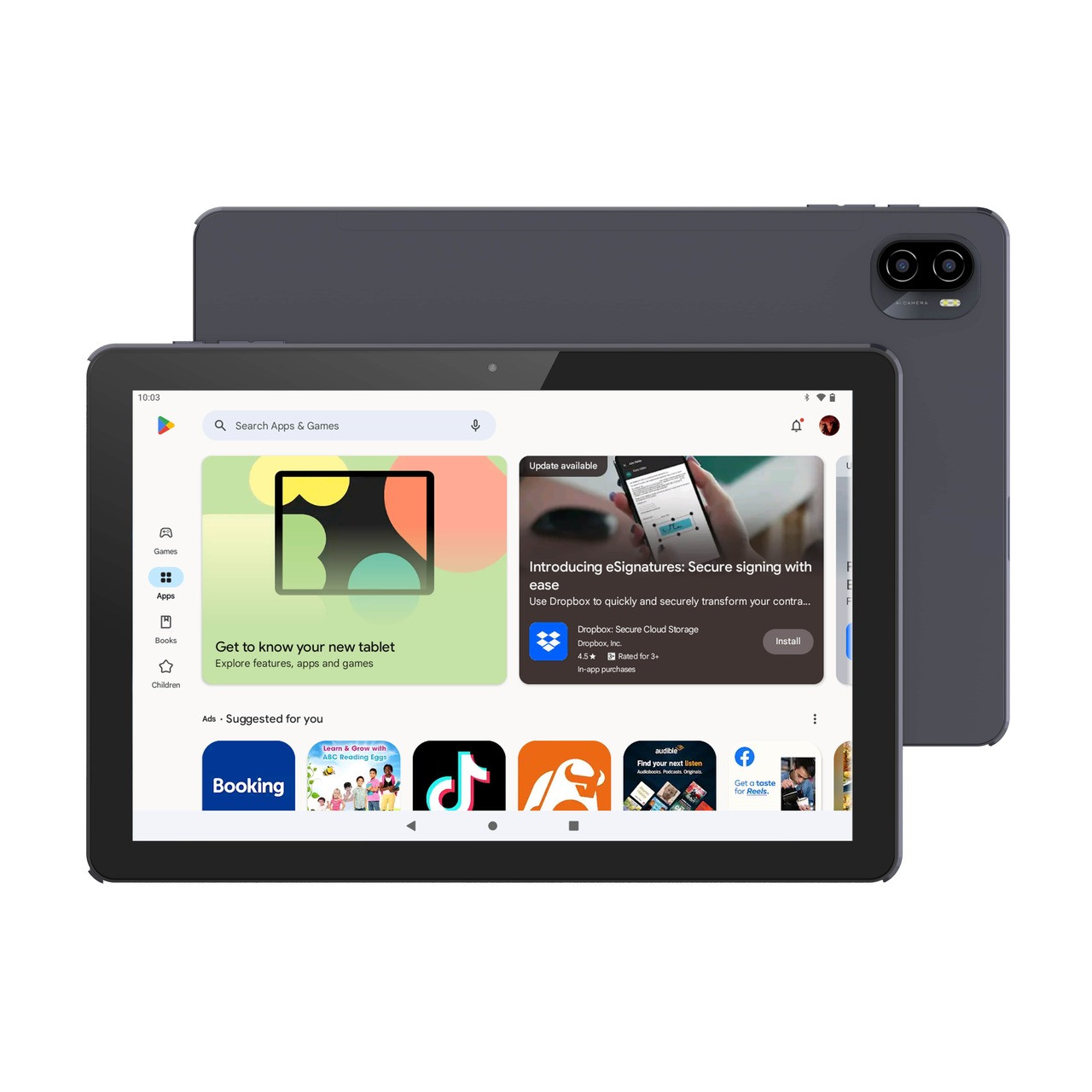 V1031-MID-104GB-968-202507041053-00 Laser 10in 4G Android Tablet with Case and Earbuds - Image 1