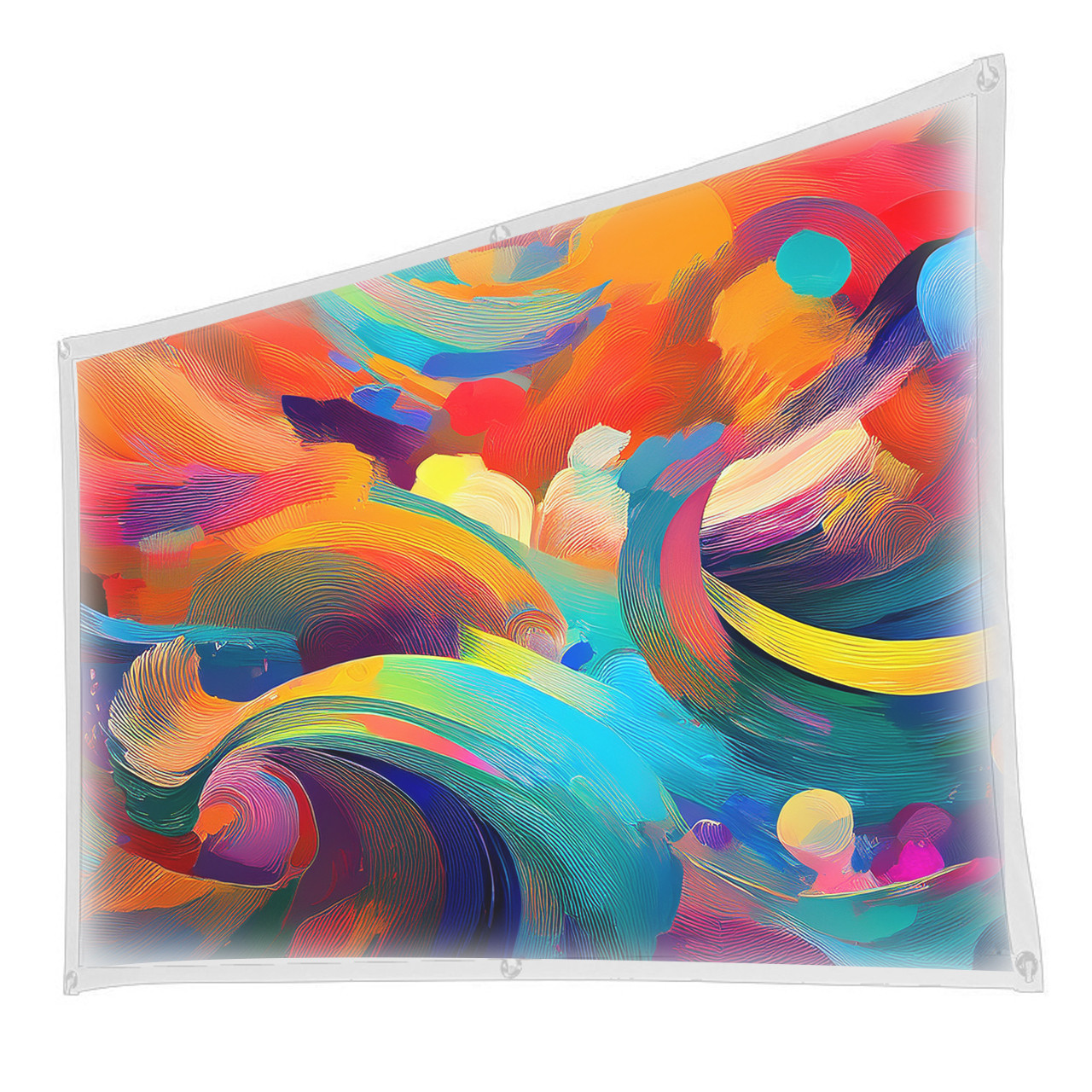 V1031-PJ-SCN100-884-202506191019-00 100 Inch White Projector Screen with Setup Kit - Image 1