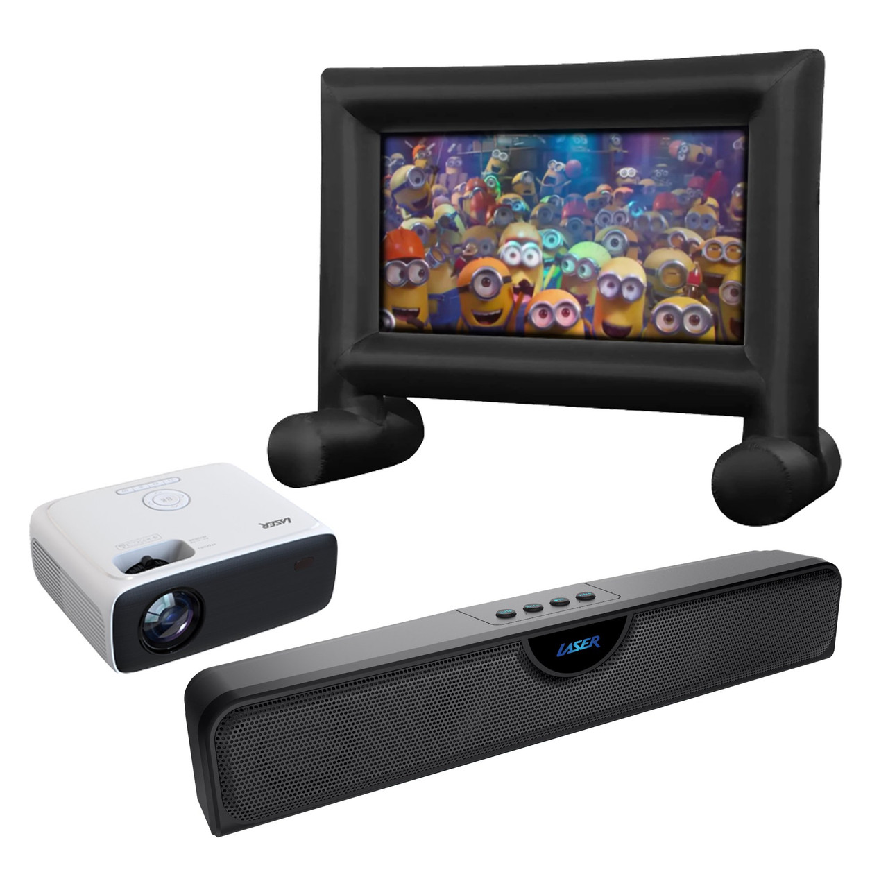 V1031-PJT-BYCBL-040-202506191019-00 Laser Outdoor Cinema: Full HD Projector, 144" Screen & Soundbar - Image 1